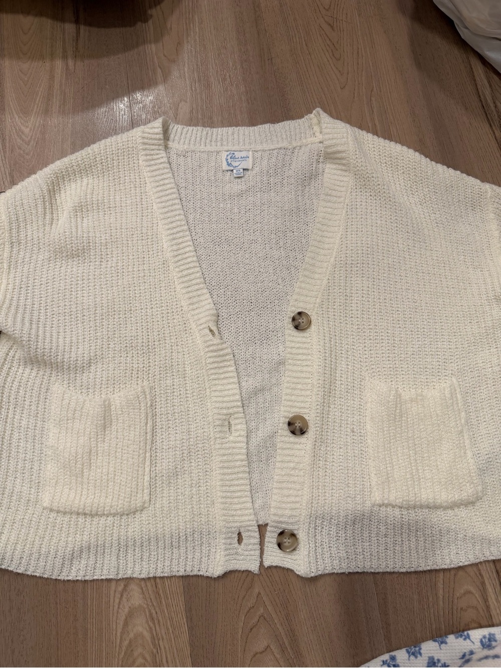 Classic Cream Cropped Button-Front Cardigan Sweater